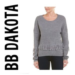 BB Dakota Fringed Grey Sweater